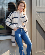 Je m'appelle Vesten Naturelle/Donkerblauw / S/M Vest Robine | Naturelle/Donkerblauw