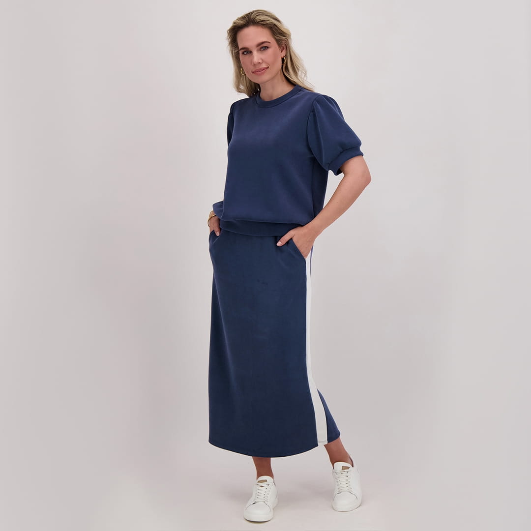 Je m'appelle Jurken Jeans Blue/Off White / XS Skirt Dani | Jeans Blue/Off White