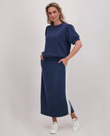 Je m'appelle Jurken Skirt Dani | Jeans Blue/Off White