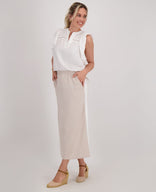Je m'appelle Jurken Skirt Fenna | Sand Beige/Off White
