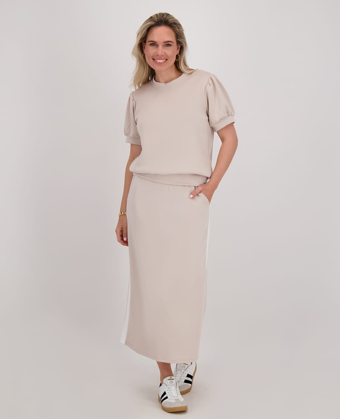 Je m'appelle Jurken Skirt Fenna | Sand Beige/Off White
