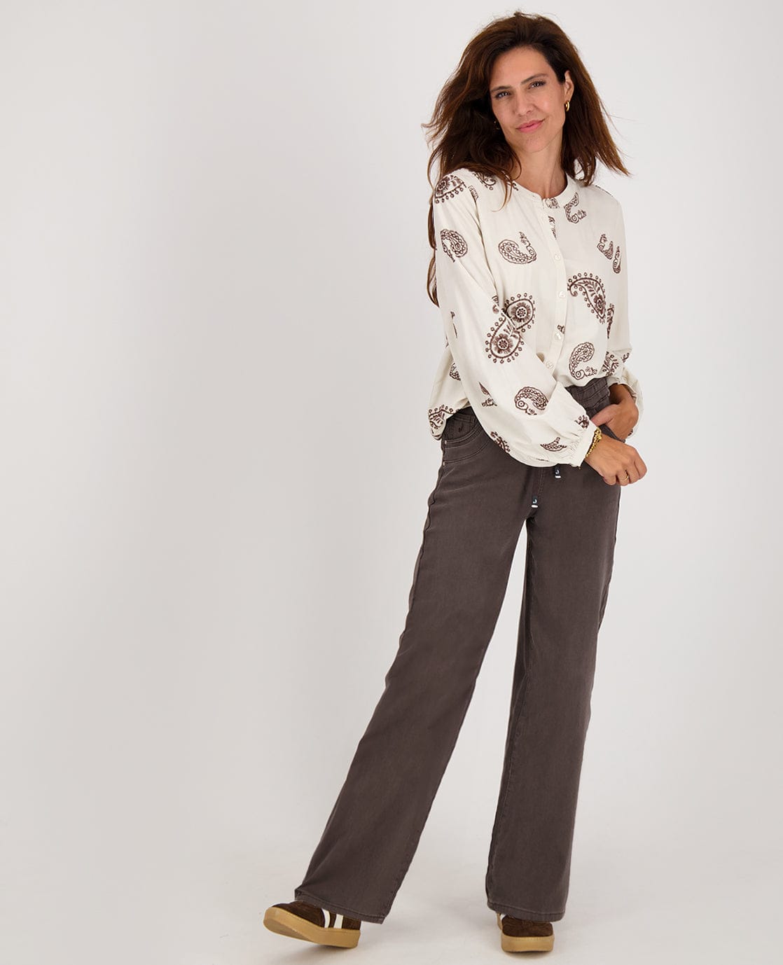 Je m'appelle Broeken Coffee / XS / (30'') Pant Fleur Jogg Denim | Coffee