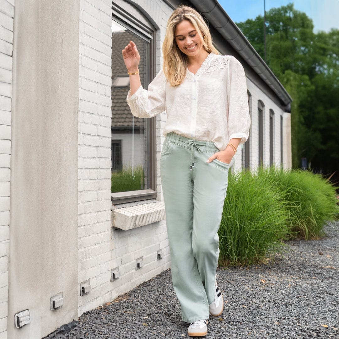 Je m'appelle Broeken Sage Green / XS / Short Pant Fleur Jogg Denim | Sage Green