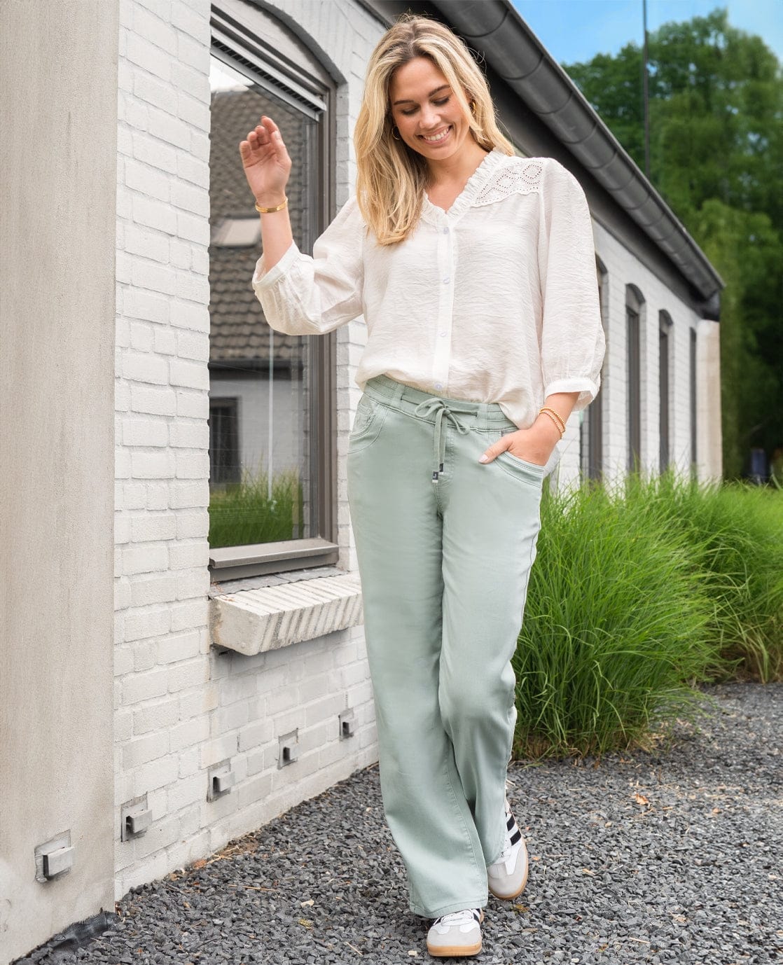 Je m'appelle Broeken Sage Green / XS / (30'') Pant Fleur Jogg Denim | Sage Green