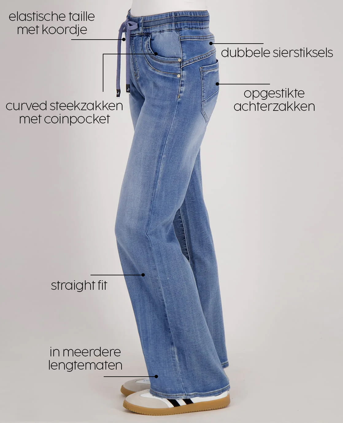 Je m'appelle Broeken Pant Fleur Jogg Denim | Mid Blue Denim
