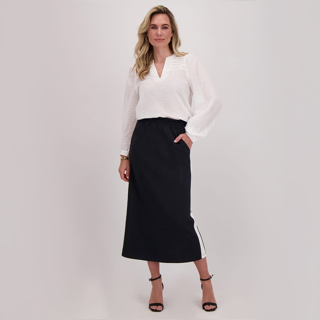 Je m'appelle Jurken Zwart/Off White / XS Skirt Fenna | Zwart/Off White