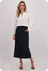 Je m'appelle Jurken Skirt Fenna | Zwart/Off White