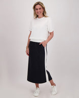 Je m'appelle Jurken Skirt Fenna | Zwart/Off White