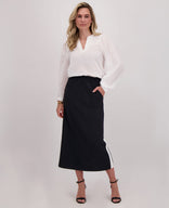 Je m'appelle Jurken Skirt Fenna | Zwart/Off White