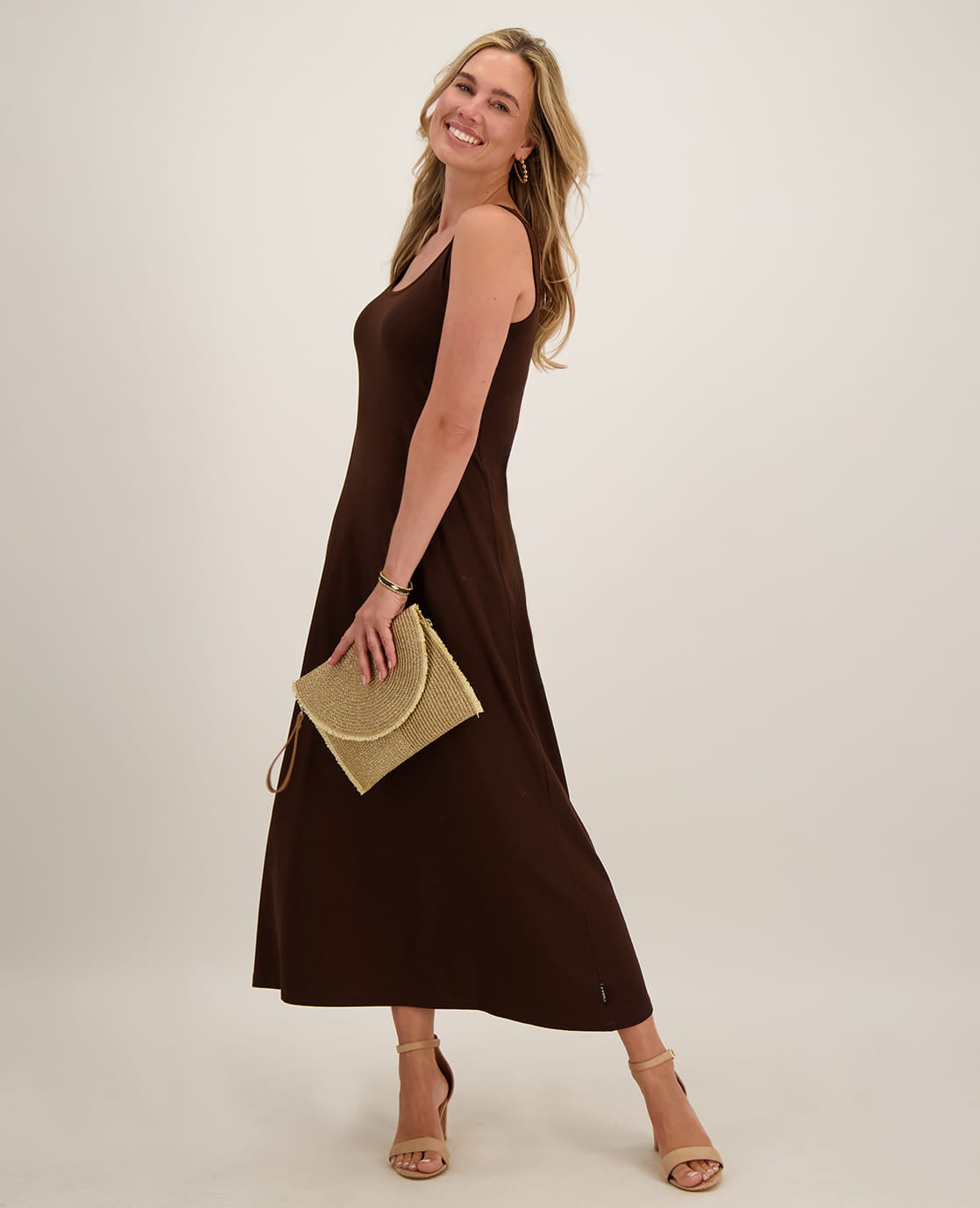Je m'appelle Jurken Tankdress Bardot | Soft Cacao