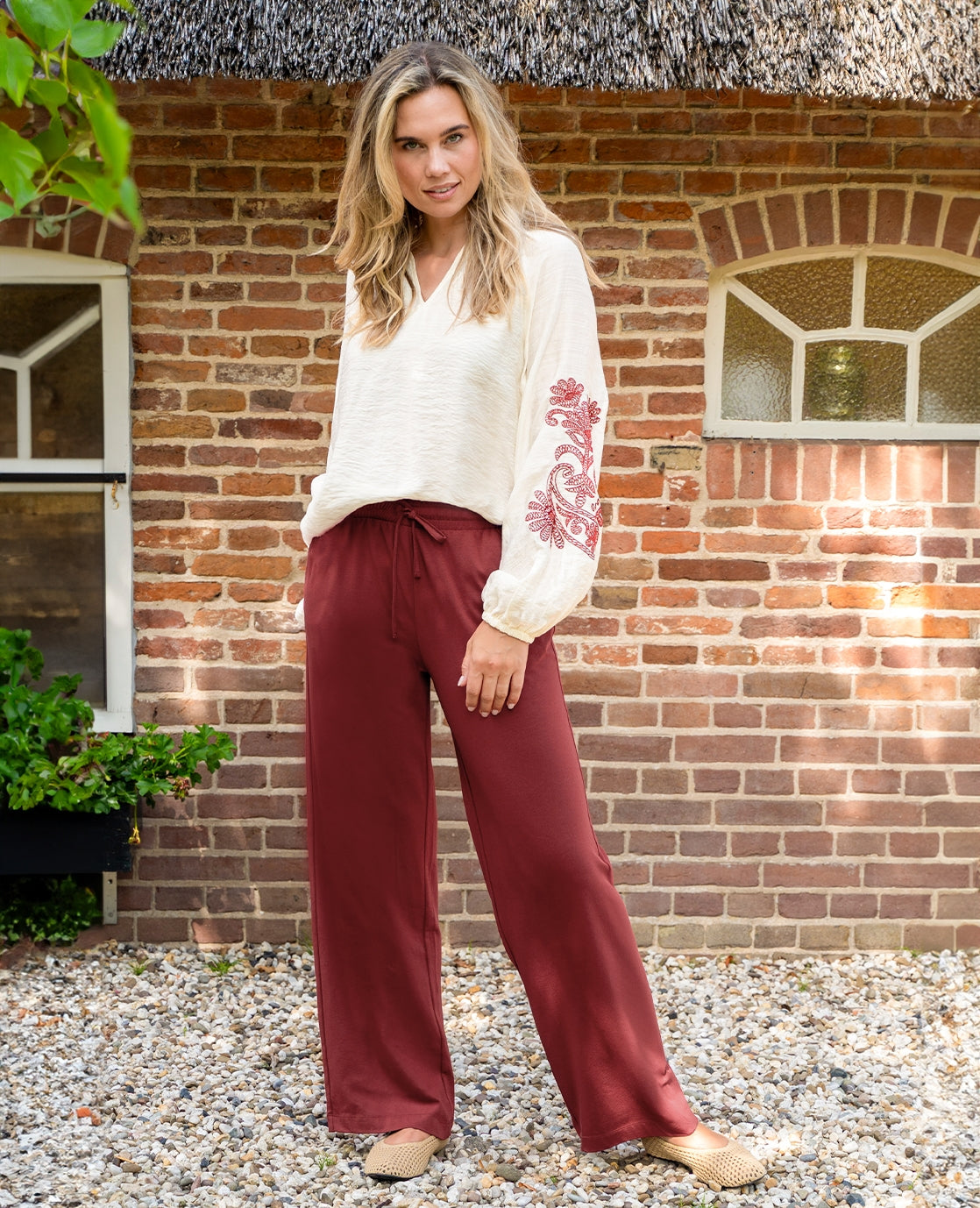 Pant Straight Marlene | Wine Red