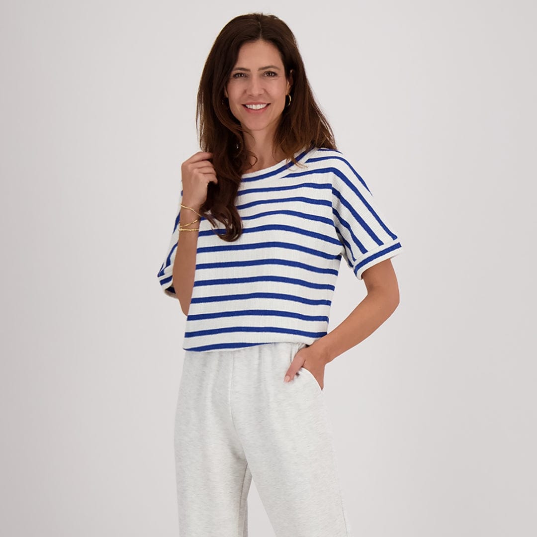 Je m'appelle Tops Paris Blue/Ecru / XS Top Knitted | Paris Blue/Ecru