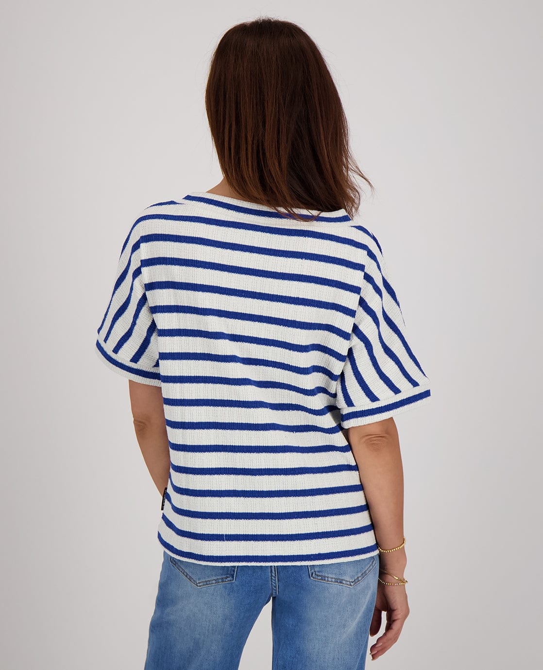 Je m'appelle Tops Top Knitted | Paris Blue/Ecru