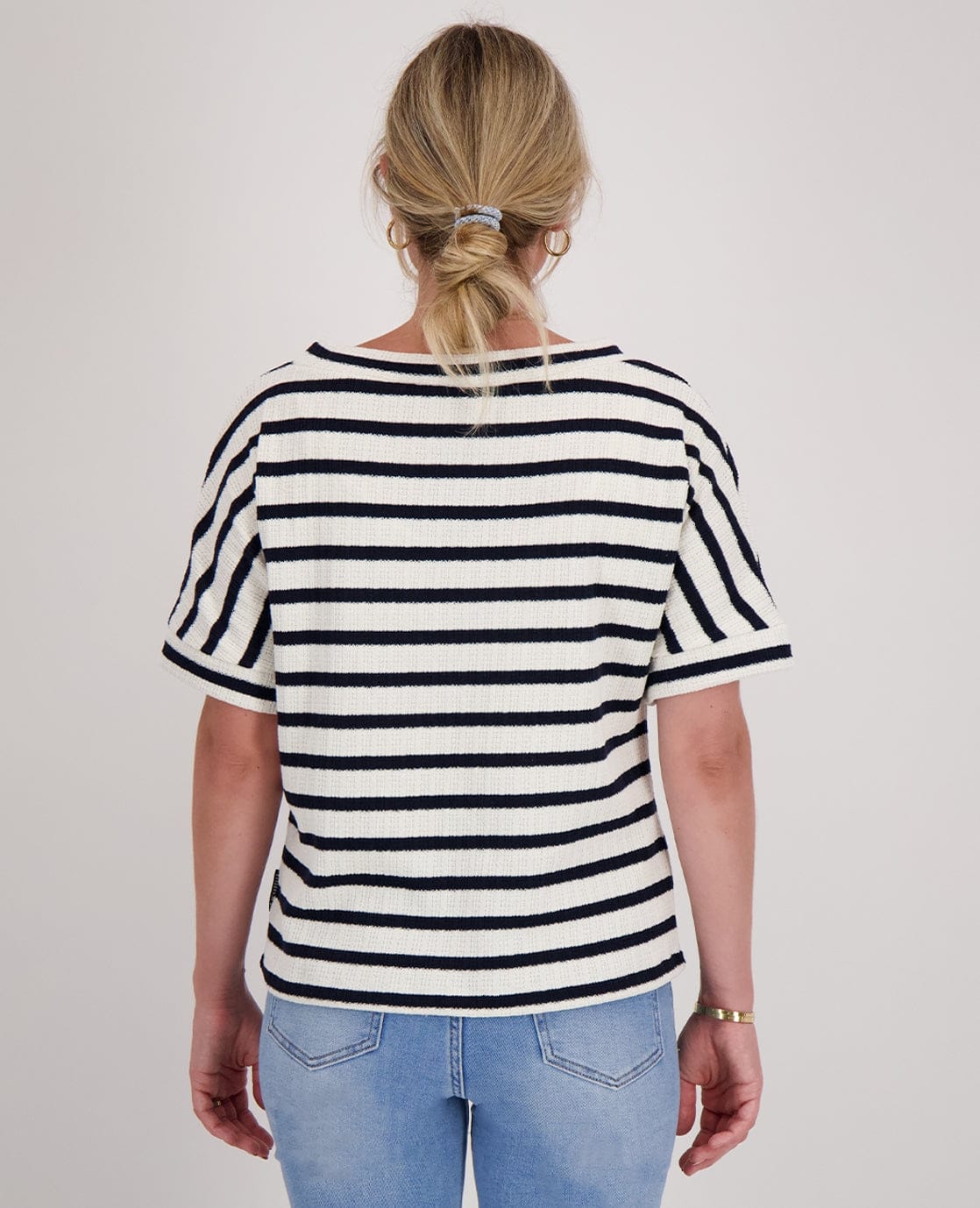 Je m'appelle Tops Top Knitted | Donkerblauw/Ecru