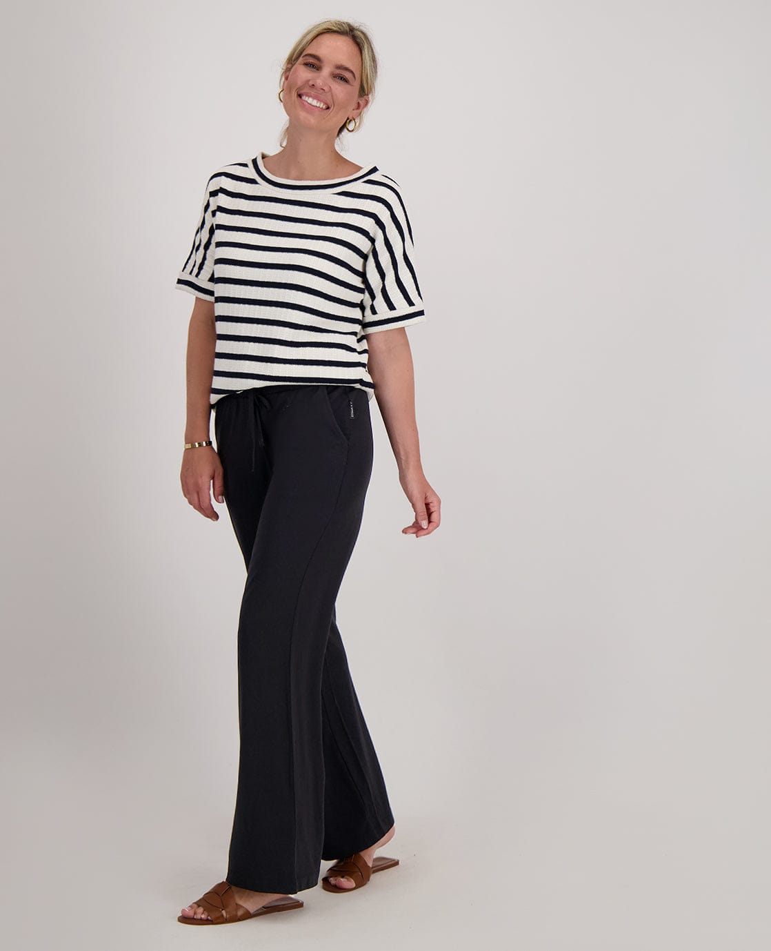 Je m'appelle Tops Top Knitted | Donkerblauw/Ecru