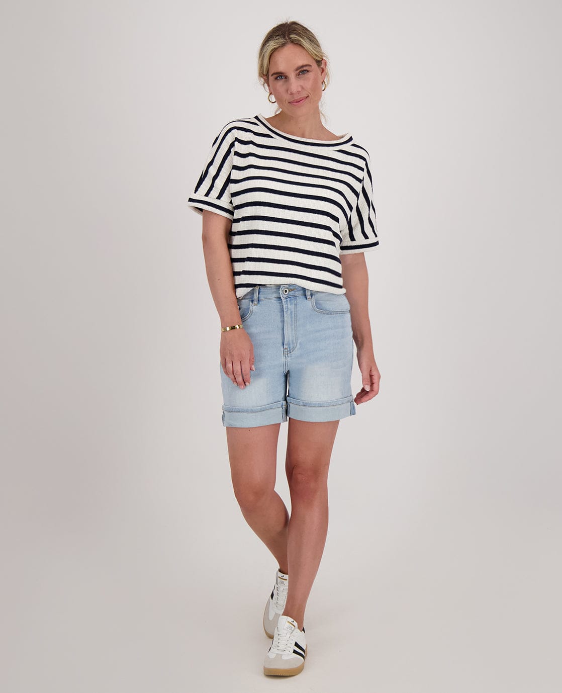 Je m'appelle Tops Top Knitted | Donkerblauw/Ecru