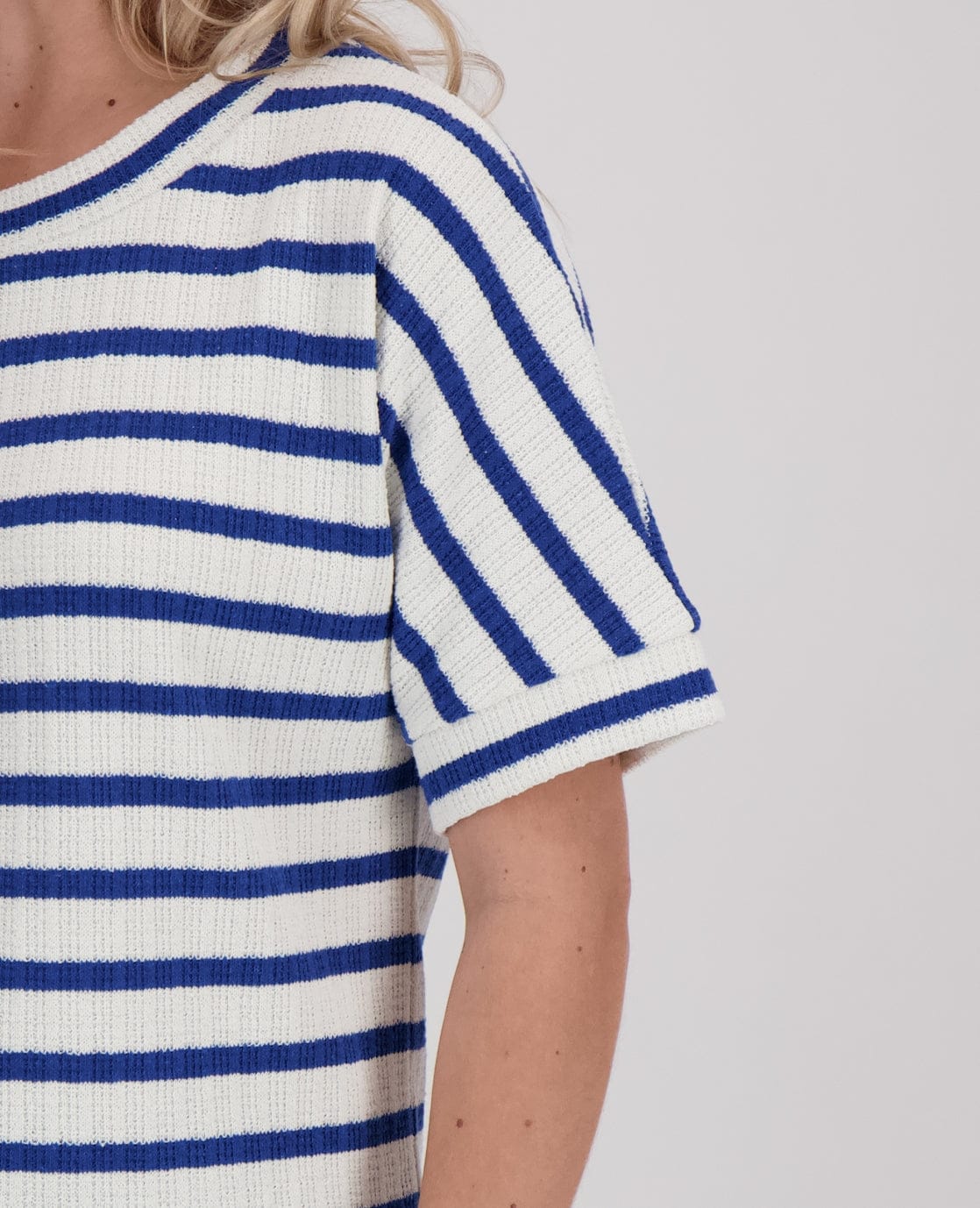 Je m'appelle Tops Top Knitted | Paris Blue/Ecru