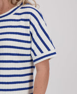 Je m'appelle Tops Top Knitted | Paris Blue/Ecru