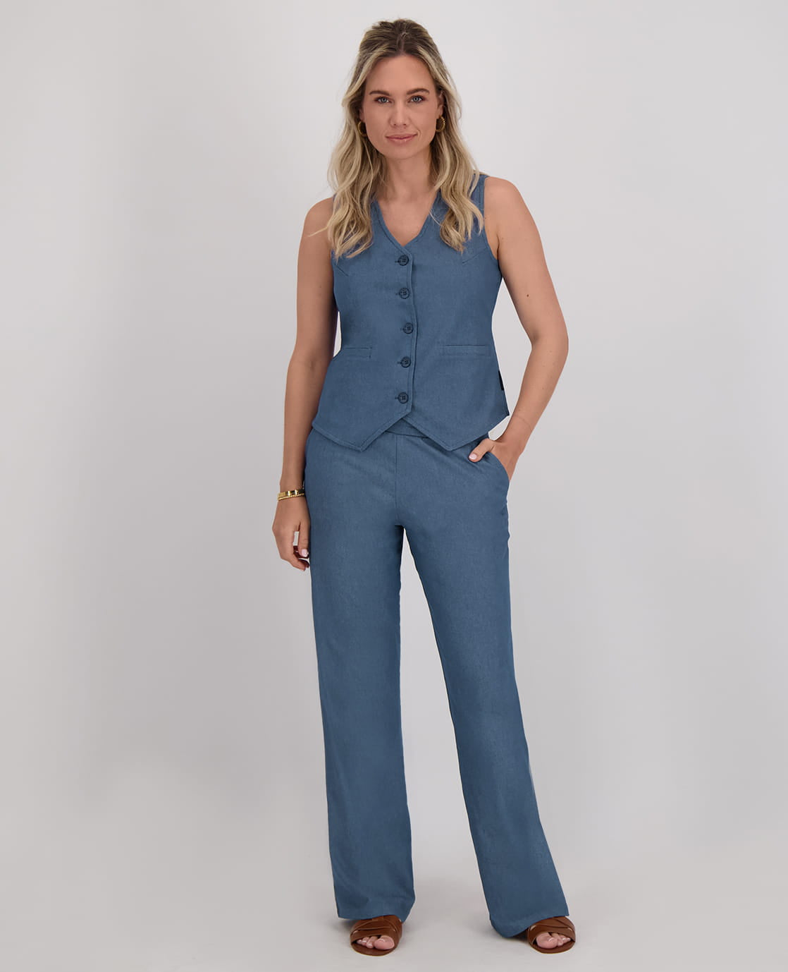 Je m'appelle Broeken Pant Elisa Stretch | Medium Denim Blue