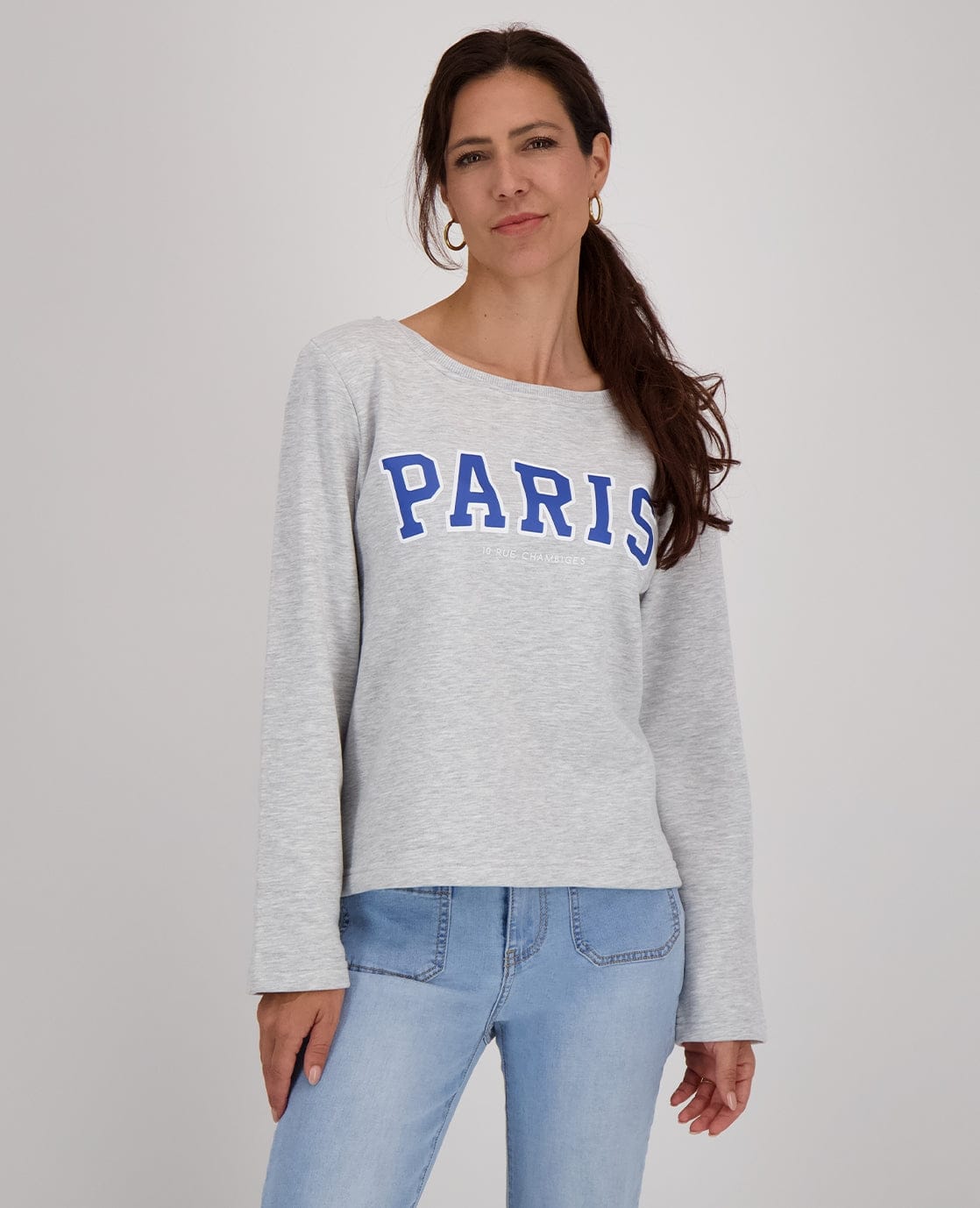 Je m'appelle Tops Sweater Paris | Medium Grey Melange