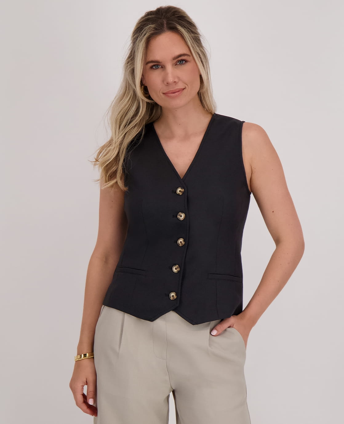 Je m'appelle Tops Gilet Bodine | Zwart