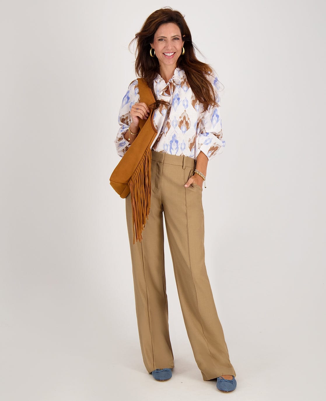 Je m'appelle Tops Top Ruffle | Multicolor/Blauw