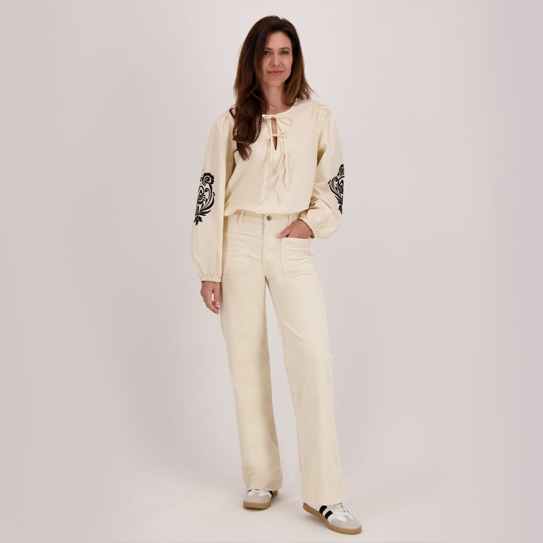 Je m'appelle Broeken Ecru Denim / XS Pant Colette Corduroy Stretch | Ecru Denim