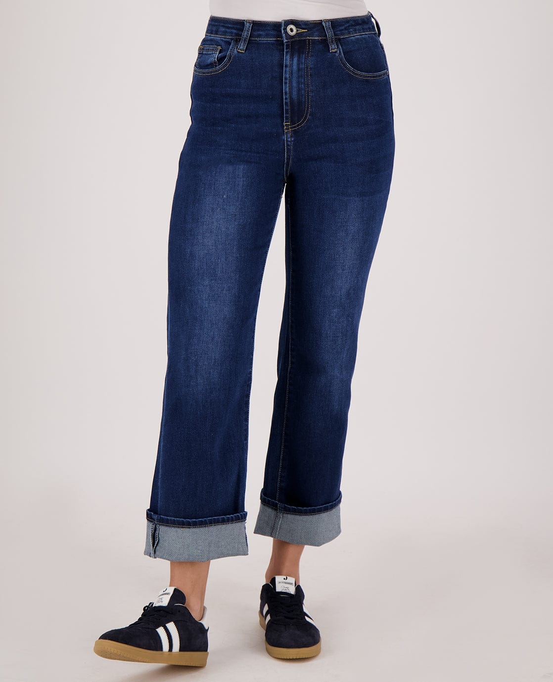 Je m'appelle Broeken Pant Straight Superstretch Denim | Dark Denim