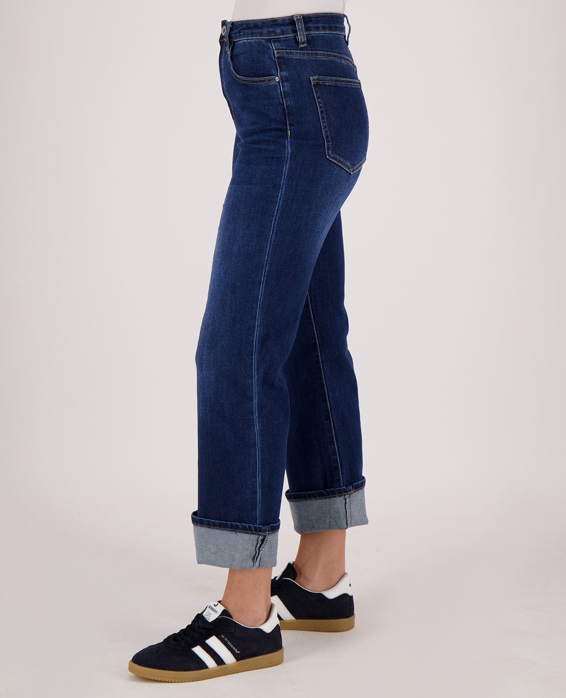 Je m'appelle Broeken Pant Straight Superstretch Denim | Dark Denim