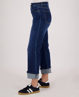 Je m'appelle Broeken Pant Straight Superstretch Denim | Dark Denim