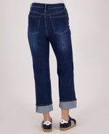 Je m'appelle Broeken Pant Straight Superstretch Denim | Dark Denim