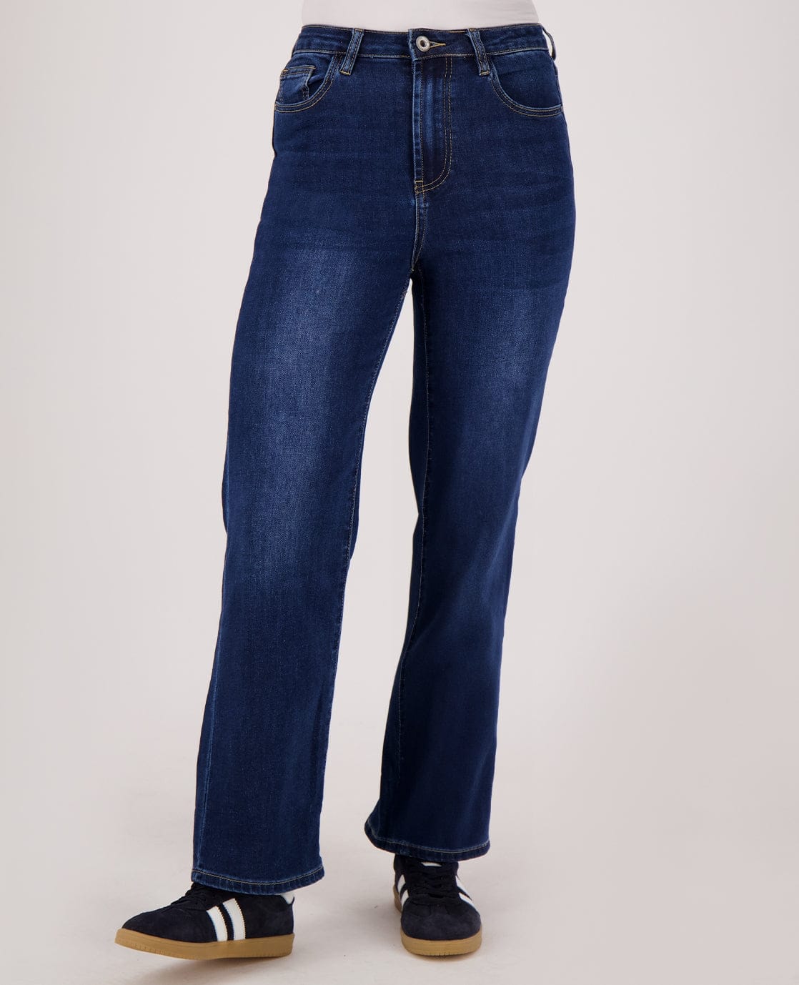 Je m'appelle Broeken Pant Straight Superstretch Denim | Dark Denim