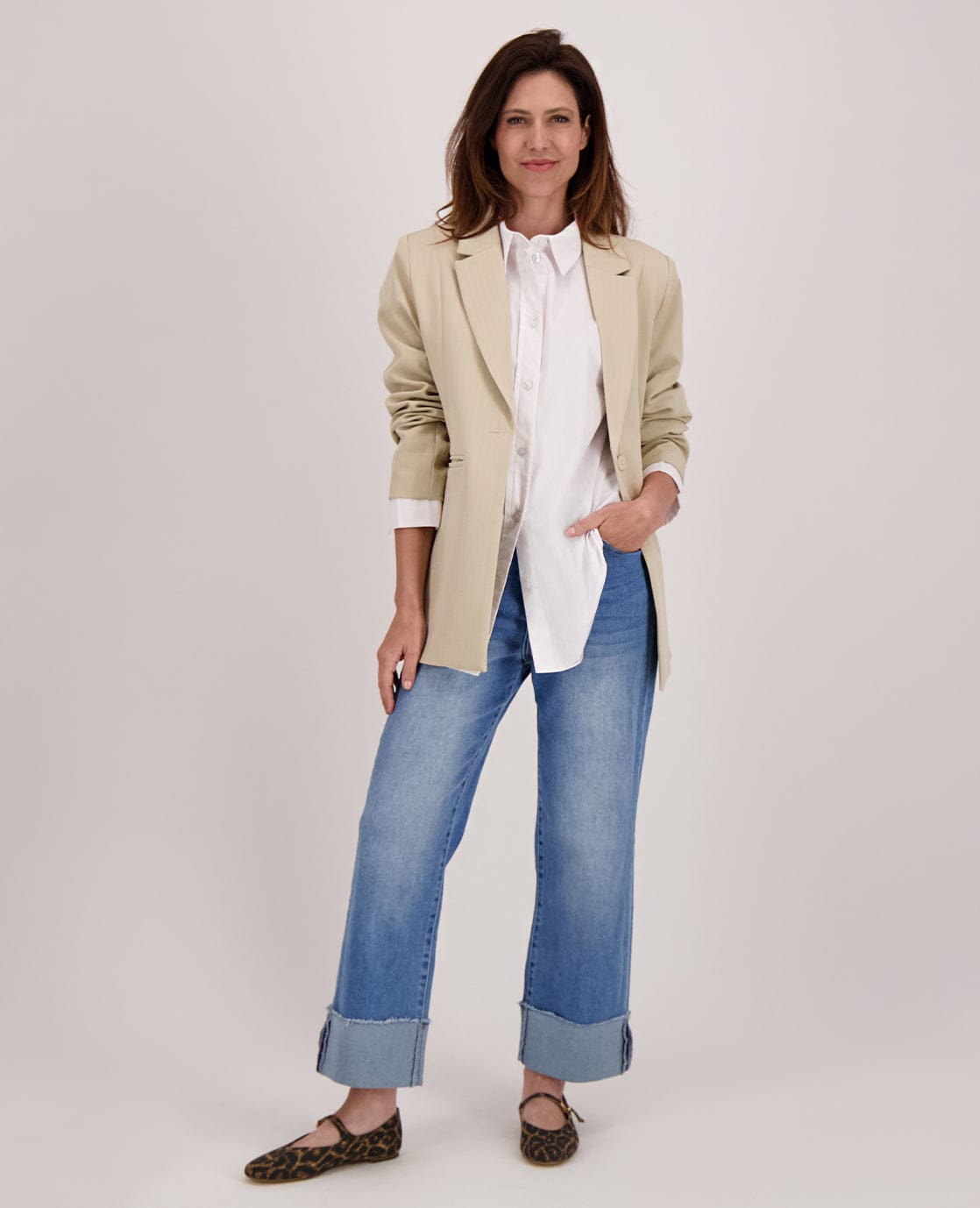 Je m'appelle Broeken Pant Straight Superstretch Denim | Medium Denim