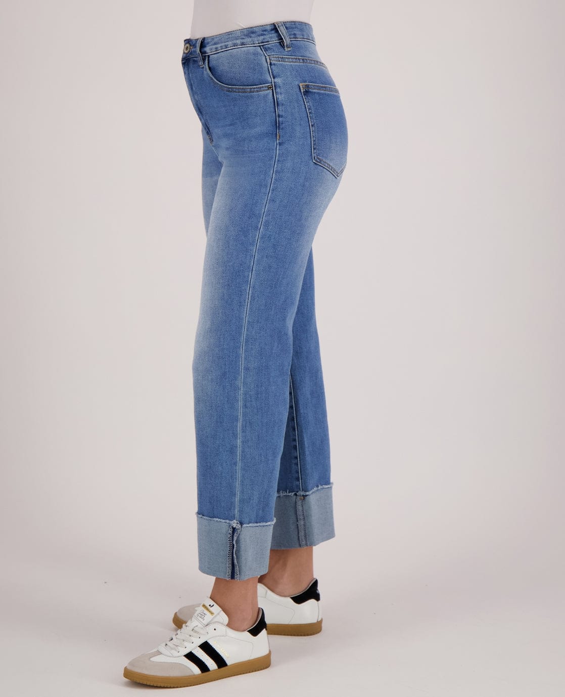 Je m'appelle Broeken Pant Straight Superstretch Denim | Medium Denim