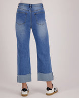 Je m'appelle Broeken Pant Straight Superstretch Denim | Medium Denim