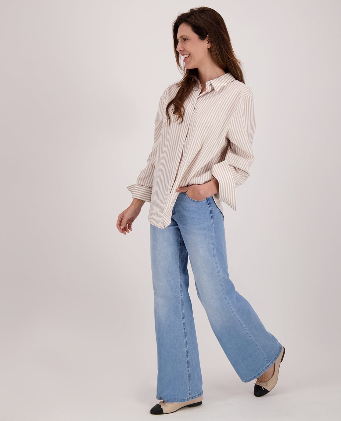 Je m'appelle Broeken Pant Straight Stretch Denim | Light Denim