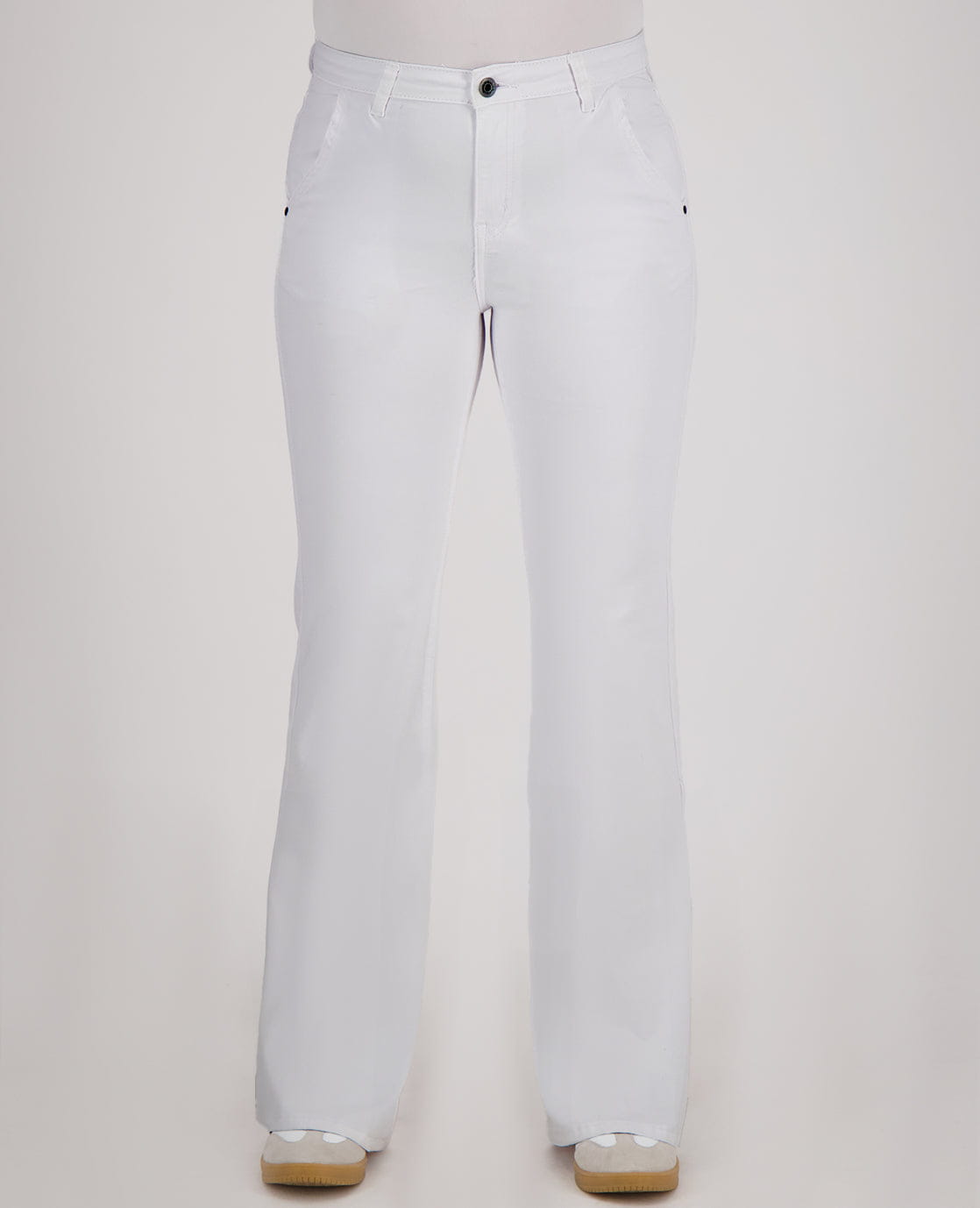 Je m'appelle Broeken Pant Flare Superstretch Denim | Wit