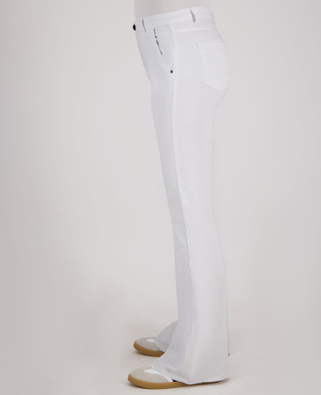 Je m'appelle Broeken Pant Flare Superstretch Denim | Wit