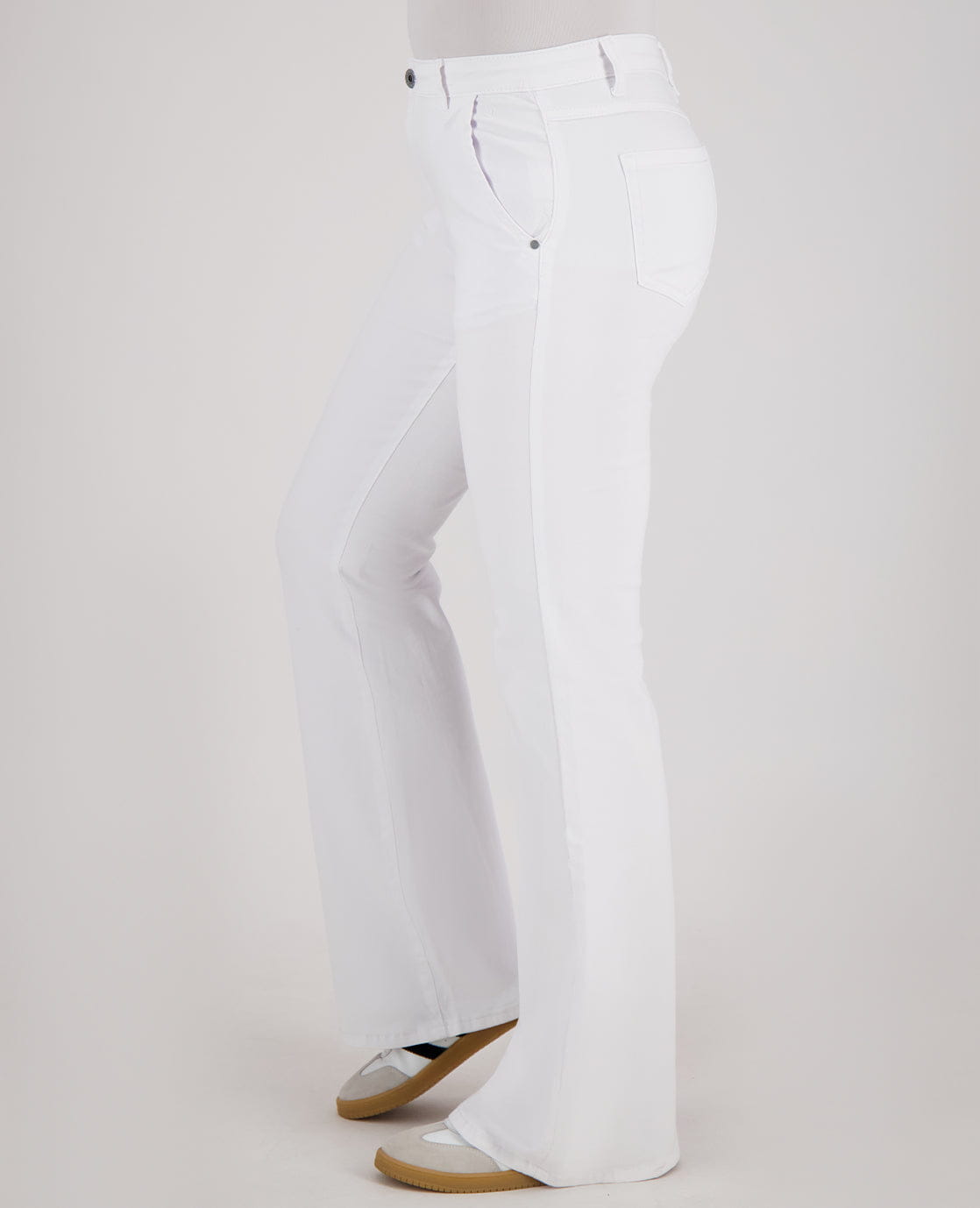 Je m'appelle Broeken Pant Flare Superstretch Denim | Wit