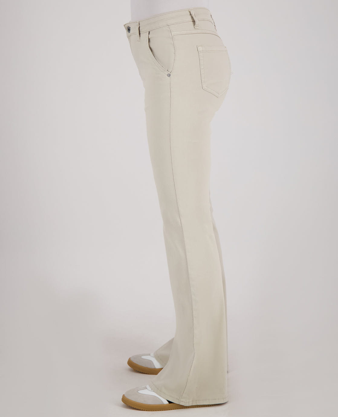 Je m'appelle Broeken Pant Flare Superstretch Denim | Zand