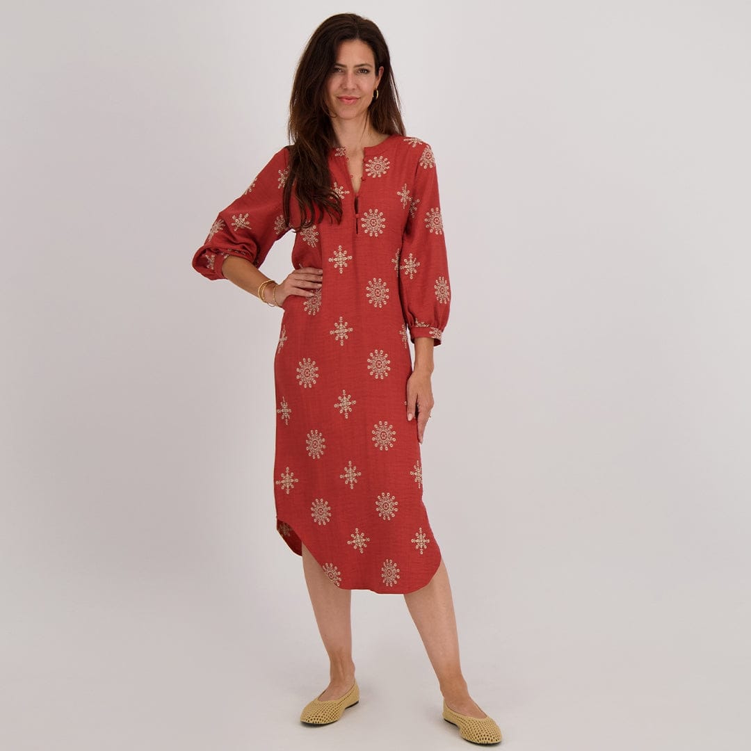 Je m'appelle Jurken Brique / Porselein wit / XS Robe Iris | Brique / Porselein wit