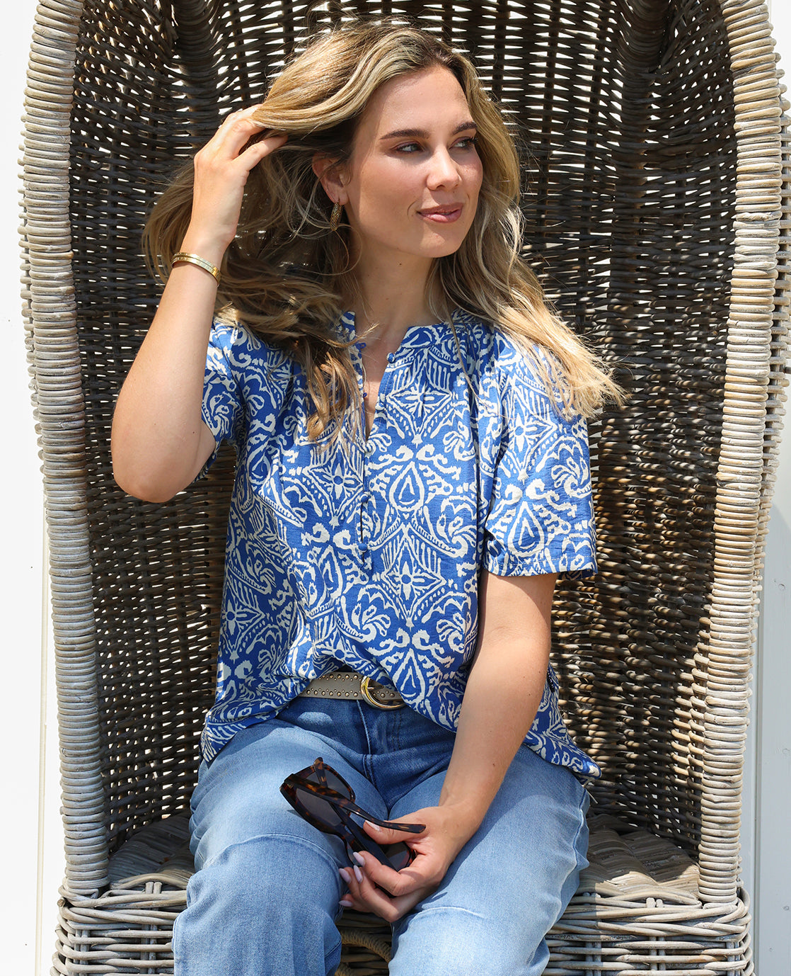 Top Livay | Paris Blue/Ecru