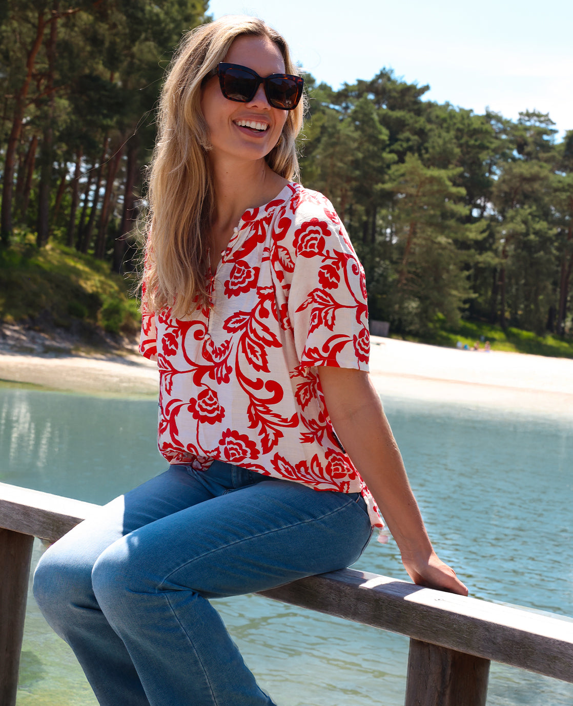 Top Livay | Candy Red / Ecru