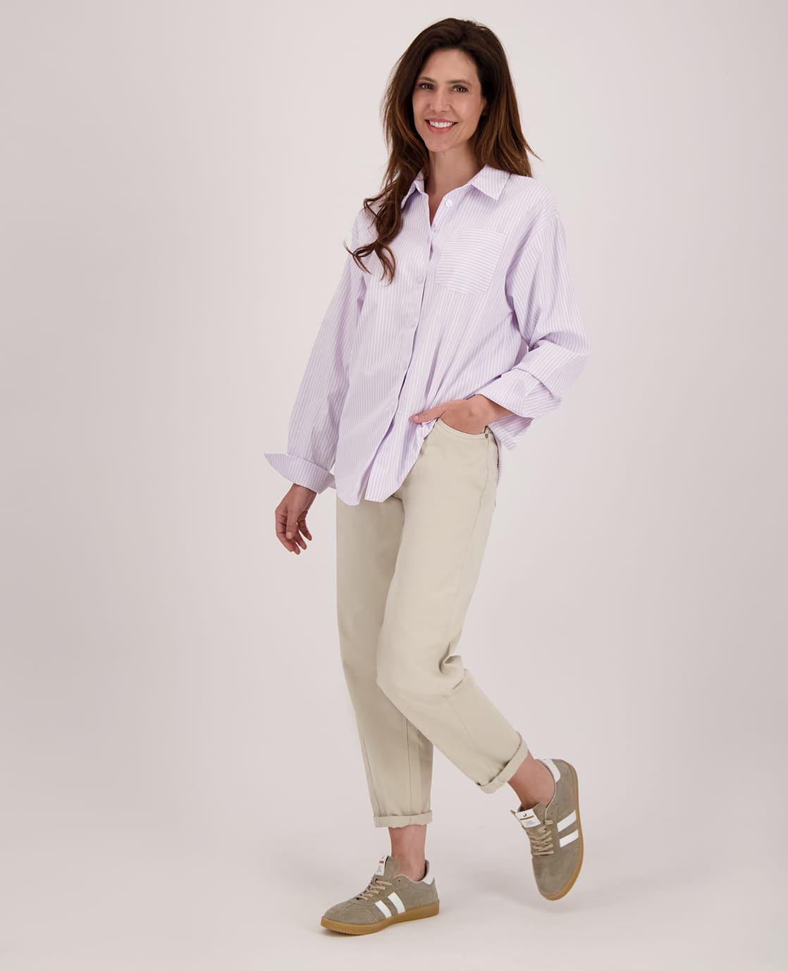 Je m'appelle Tops Blouse Doortje | Mauve/Wit