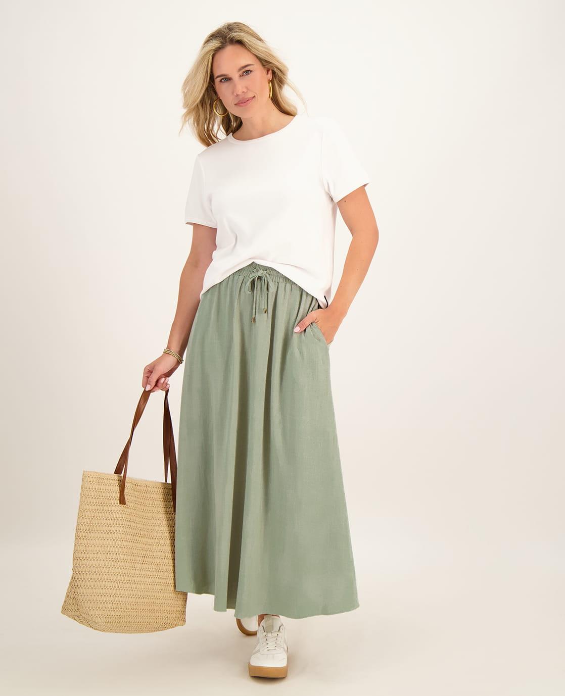 Je m'appelle Jurken Skirt Juul | Linen Green