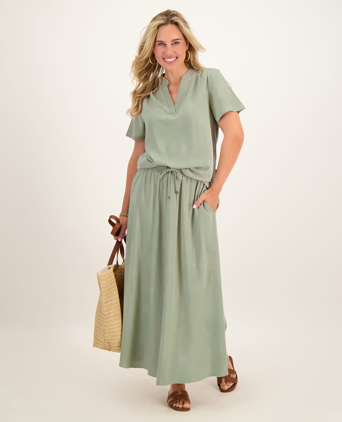 Je m'appelle Jurken Skirt Juul | Linen Green
