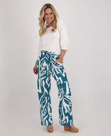 Je m'appelle Broeken Pant Straight | Petrol/Ecru