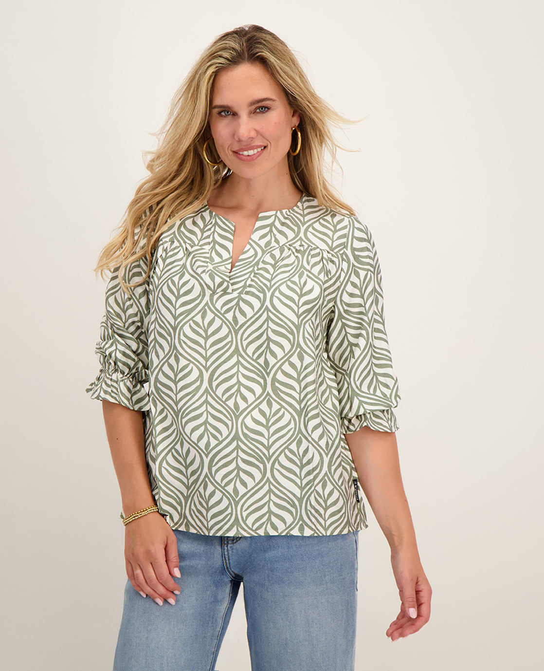 Top Lou | Olive Green / Ecru