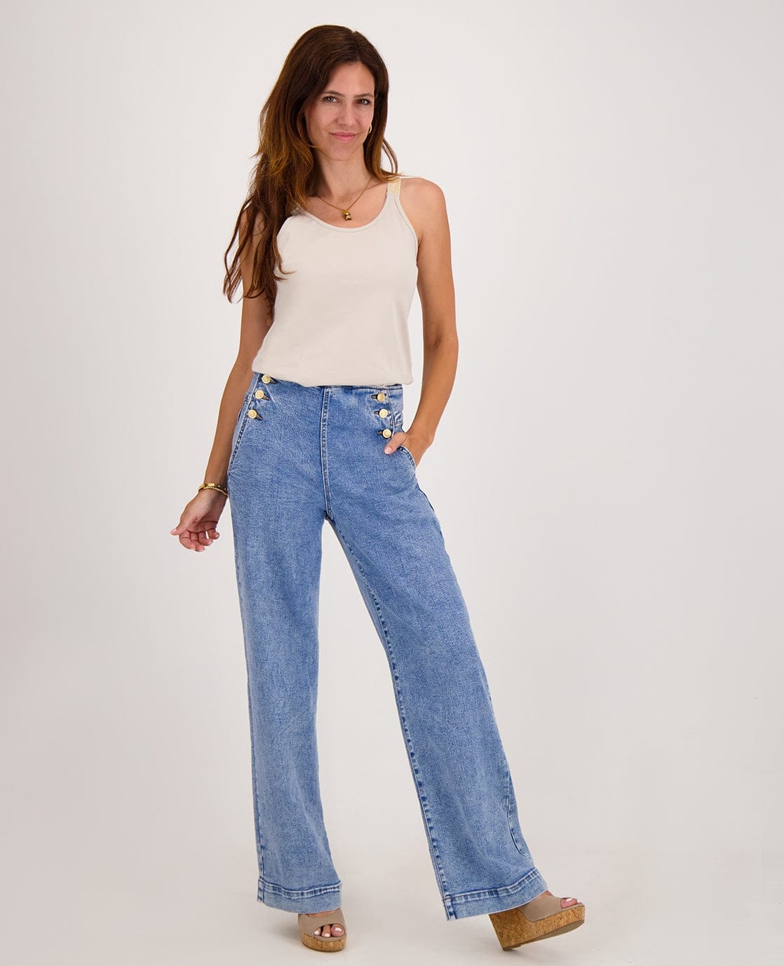 Je m'appelle Tops Tanktop | Dark Greige/Light Gold