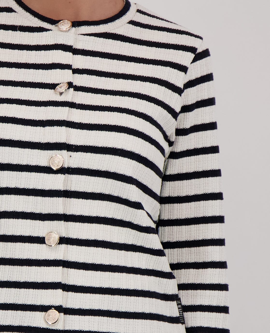 Je m'appelle Vesten Cardigan Knitted | Ecru / Midnight Blue